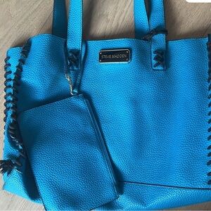Steve Madden Vibrant Blue Tote with Matching Pouch